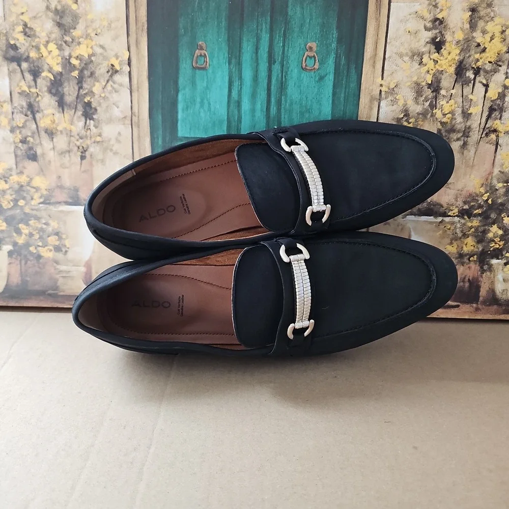Aldo Blue Nubuck Suede Horse Bit Loafer US Men's 12 Slip On Shoes